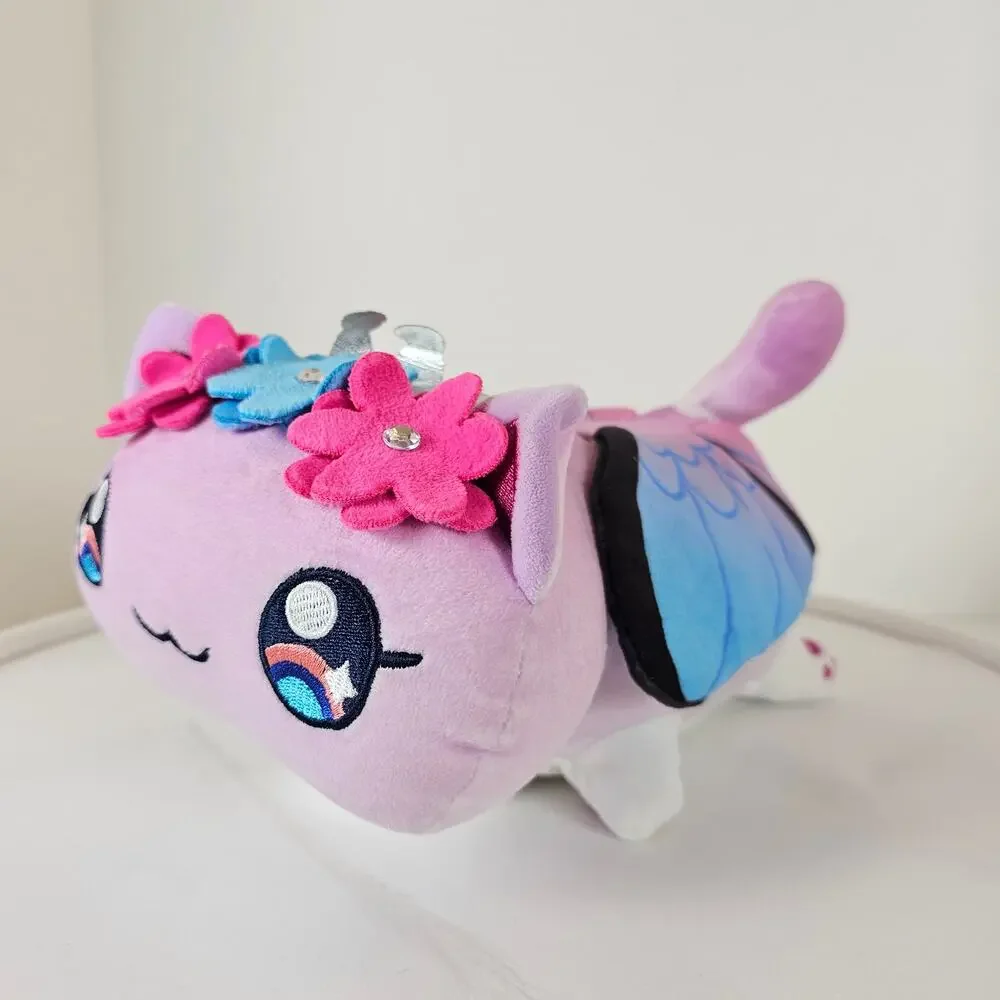 Kawaii Butterfly Unicorn Cat Plush Pillow Stuffed Animal 10” Soft Toy Purple